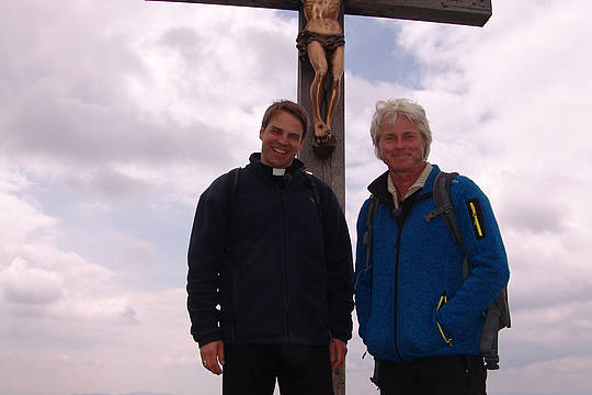 Gipfeltreffen Schmidbauer mit Bischof Oster auf dem Lusen