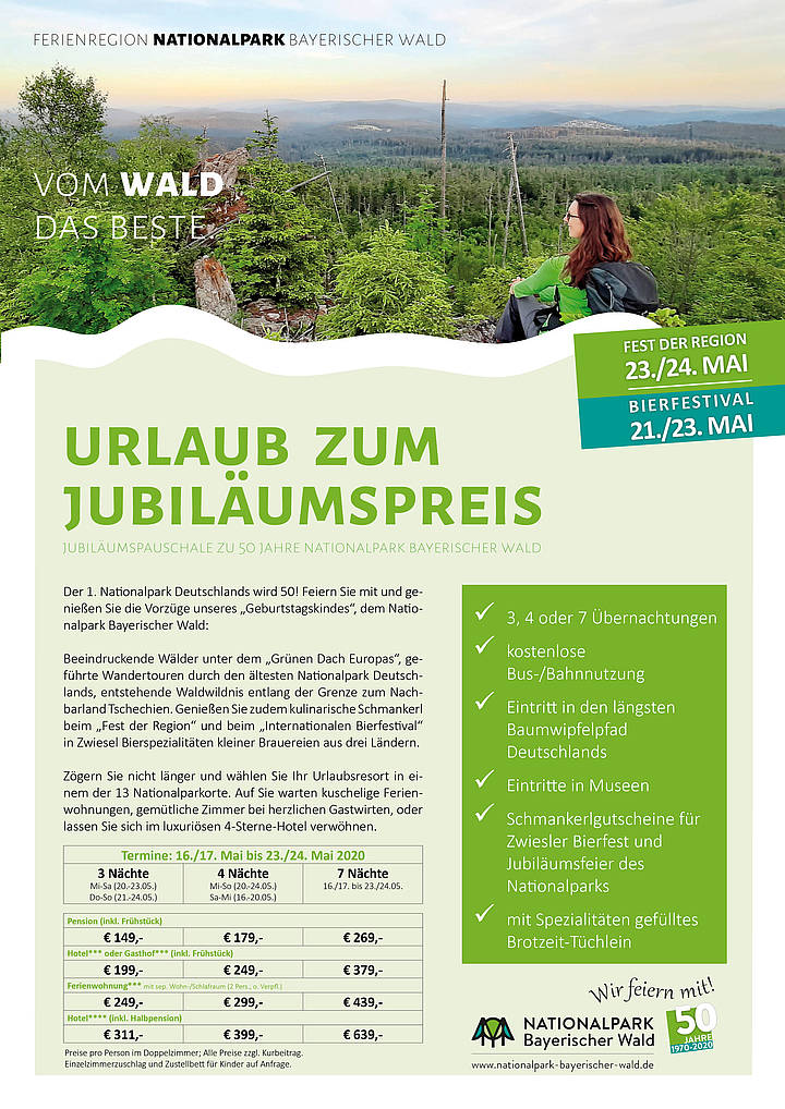 Jubiläumsurlaub der Ferienregion Nationalpark Bayerischer Wald