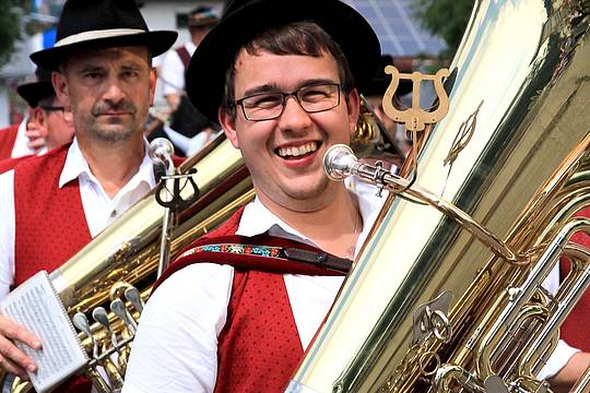 Musikant der Blaskapelle Annahthal beim Heimatfest Mauth 2016