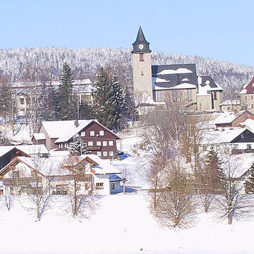 Ortschaft Schönbrunn im Winter