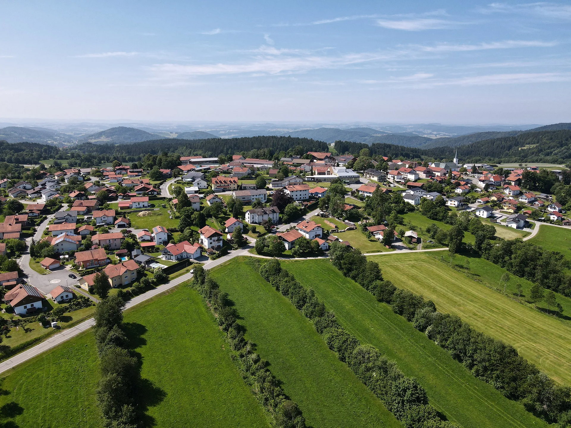 Drohnenbild Gemeinde Hohenau Ortsansicht Hohenau