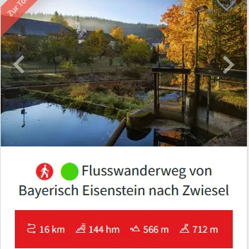 Tourenmodul von Bayerisch Eisenstein nach Zwiesel