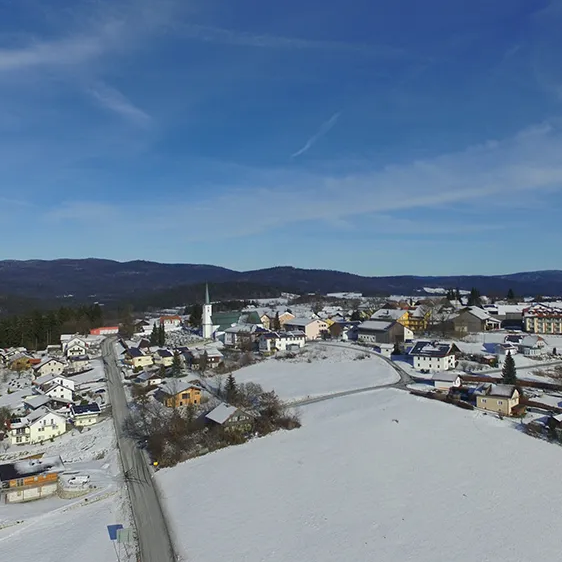 Ein winterliches Panorama der kleinen Bayerwaldgemeinde Hohenau