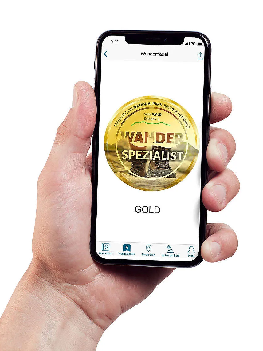 Smartphoneanzeige der Wandernadel Spezialist wandernadeln ferienregion