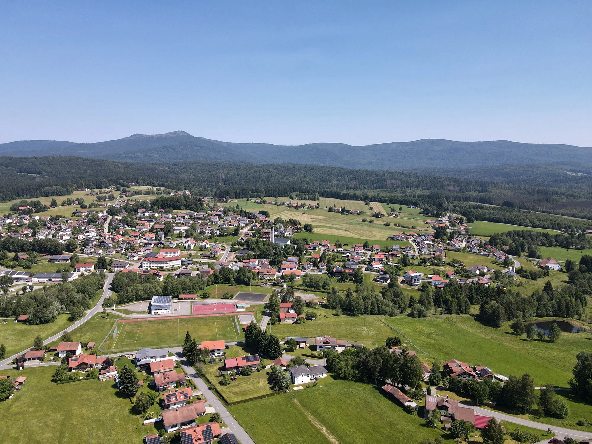 Drohnenbild Ort Riedlhütte Luftaufnahme Ortsteil Riedlhütte