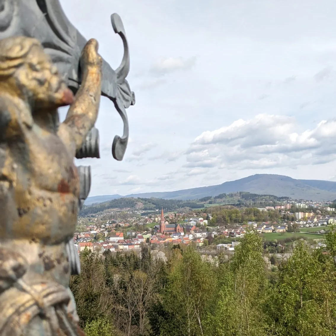 Blick auf Zwiesel vom Einsiedeleifelsen aus