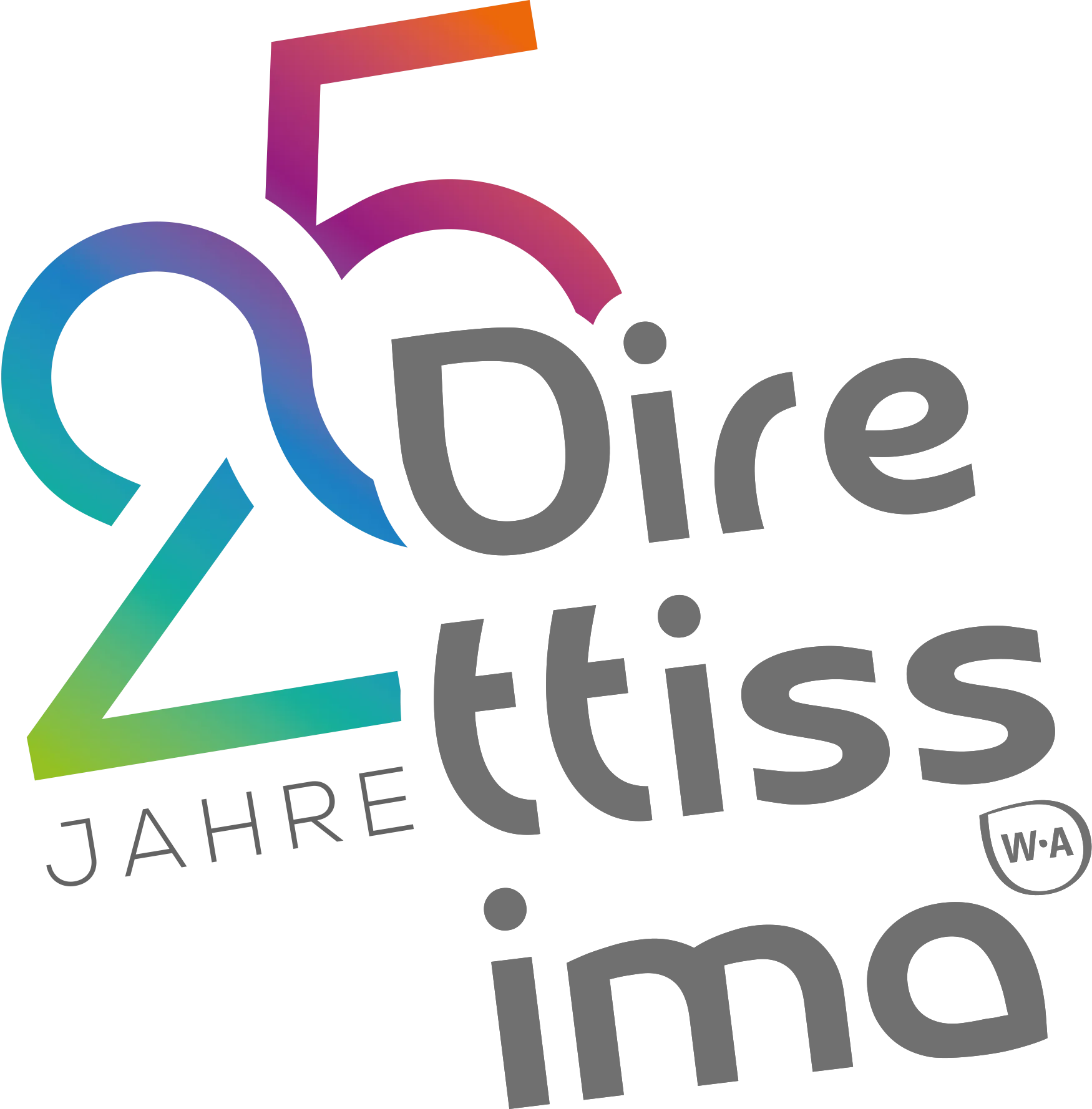 25-Jahres-Logo der Werbeagentur Direttissima
