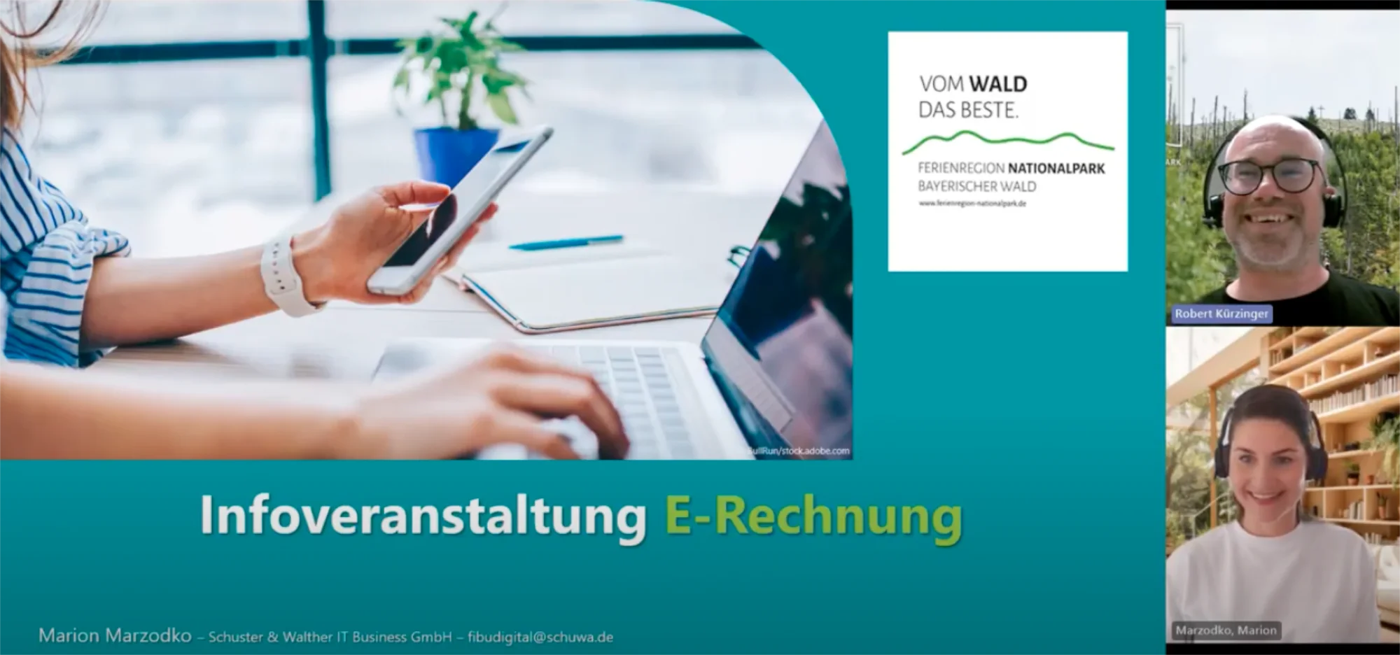 Startbild zum kostenlosen Seminar mit Videoaufzeichung zur E-Rechnung